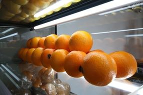 oranges in a showcase