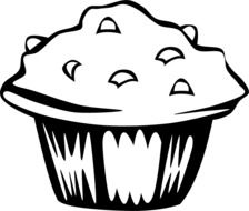 black and white muffin as a graphic illustration