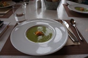 soup in plate on table