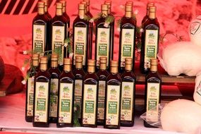 olive oil bottles on the market