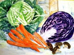 vegetables and carrots drawing