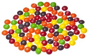 multicolored skittles candy assortment