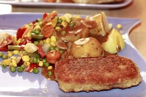 potato and sauce vegetables