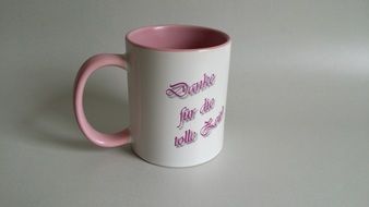 pink and white cup coffee