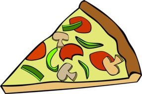 italian colorful pizza slice vector drawing