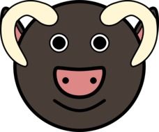 bull animal face cartoon drawing