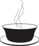 Black and white drawing of the soup clipart