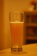 glass with unfiltered wheat beer