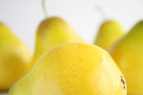 Ripe organic fresh healthy yellow pears