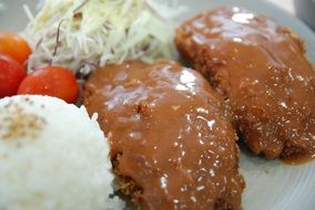 Korean cutlet with rice