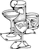 glasses for cocktails as a graphic image