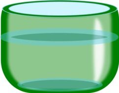 wide clear glass with water