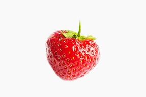 red strawberry on white background