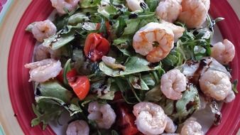 salad of greens and shrimp