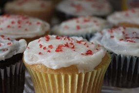 different cupcakes with white icing