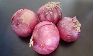 four purple onions