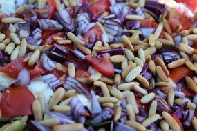 salad made of healthy pine nuts