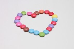 heart of colorful candies