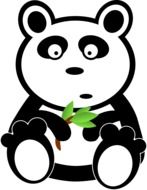 cartoon panda with bamboo