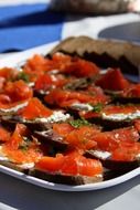 hors d oeuvres on a table