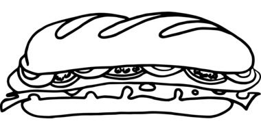 sandwich food sausage snack cheese drawing