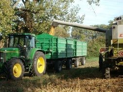 Combine for collecting corns in Rheinhausen