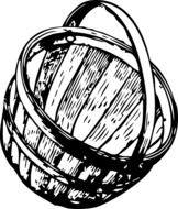 empty fruit basket, vinage illustration