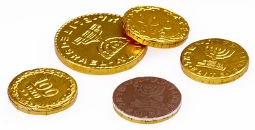 chocolate coins in a gold wrapper