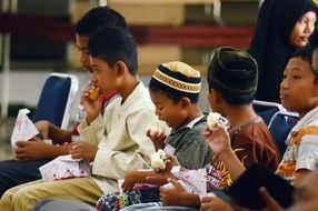 Islamic children for food