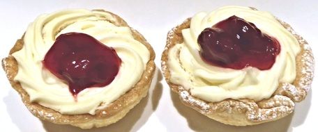 two cream cheese tarts