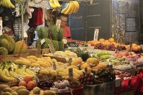 various fruits on market stall