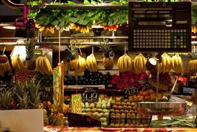 fruit counter in the market