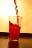 red juice in the glass