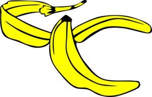 Yellow banana skin as an illustration