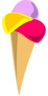 Ice cream balls in the cone clipart