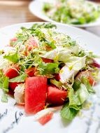 Salad with the watermelon