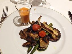 delicious dinner with grilled vegetables