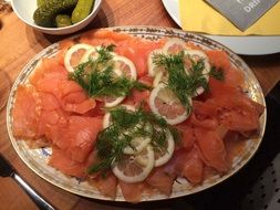 appetizing salmon plate