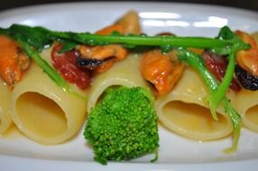 pasta food dish kitchen mussels