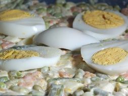 Olivier salad, traditional russian meal