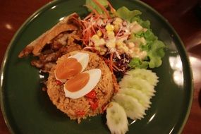 thailand sea food on green plate