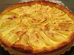 homemade apple pie, top view