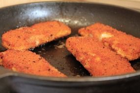 fish in a breaded in a pan