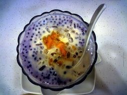 sweet bright sago dessert