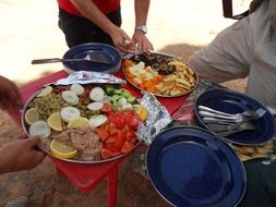food on a picnic plate