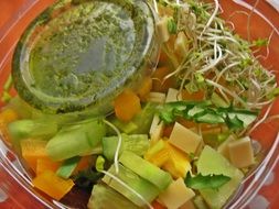 healthy vegetable salad with cucumber