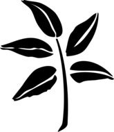 Black plant with black leaves clipart