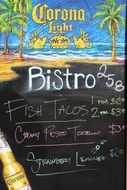 menu bistro cafe on black board