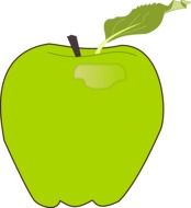 Organic fresh tasty green apple clipart