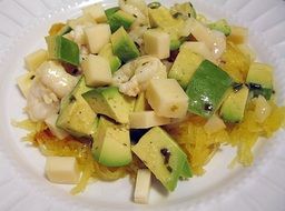 salad with avocado and shrimps